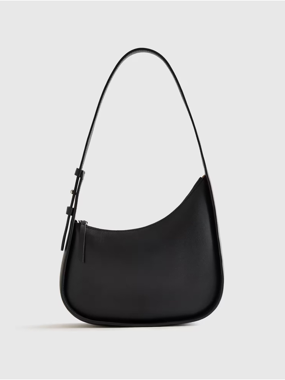 Quince Mercer Black Crescent Half Moon Shoulder Bag